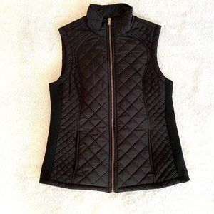 Adrienne Vittadini Women's Black Sleeveless Full Zip Vest Jacket Size Small.
